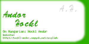 andor hockl business card